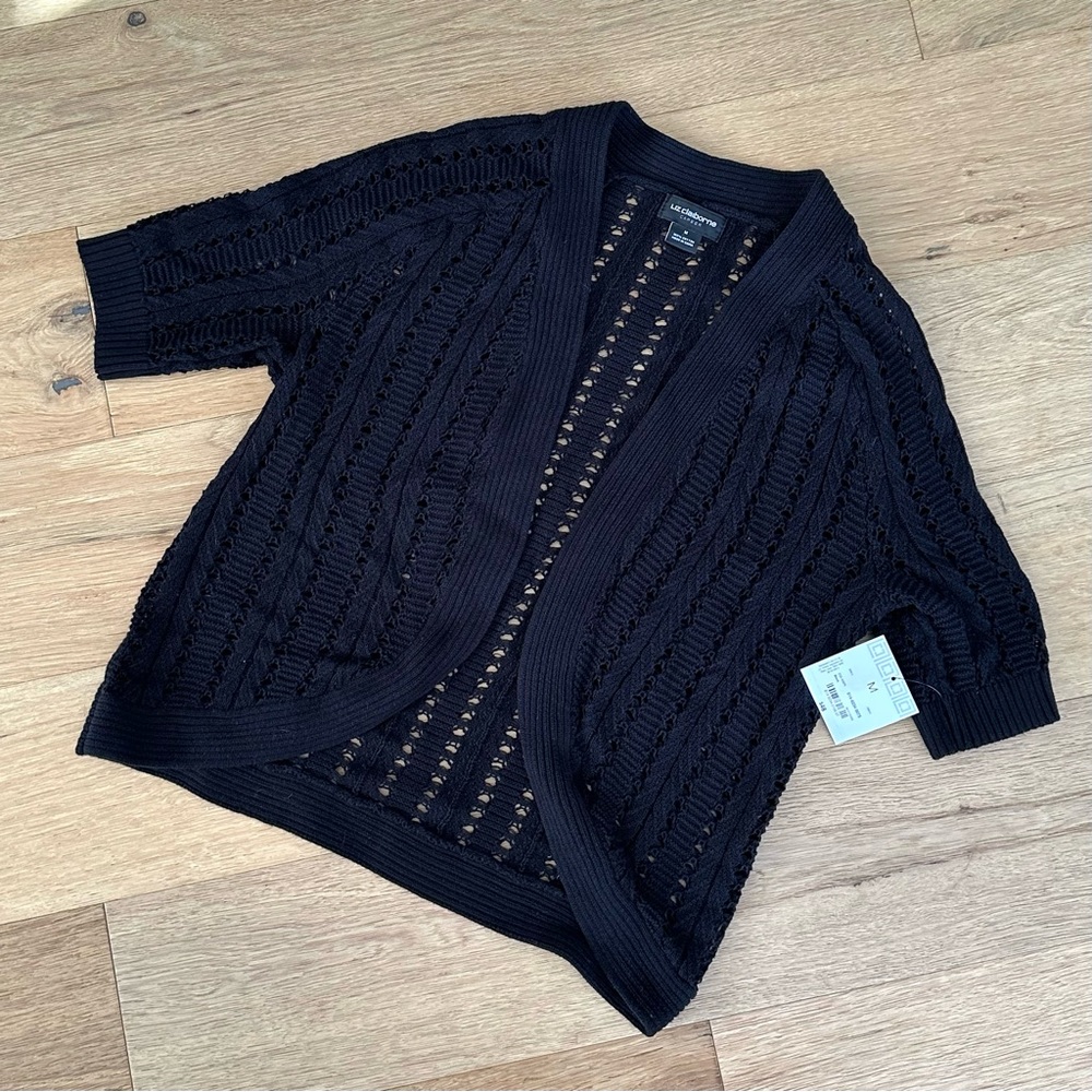 Liz Claiborne Black Open-Knit Women's Sweater women’s Medium